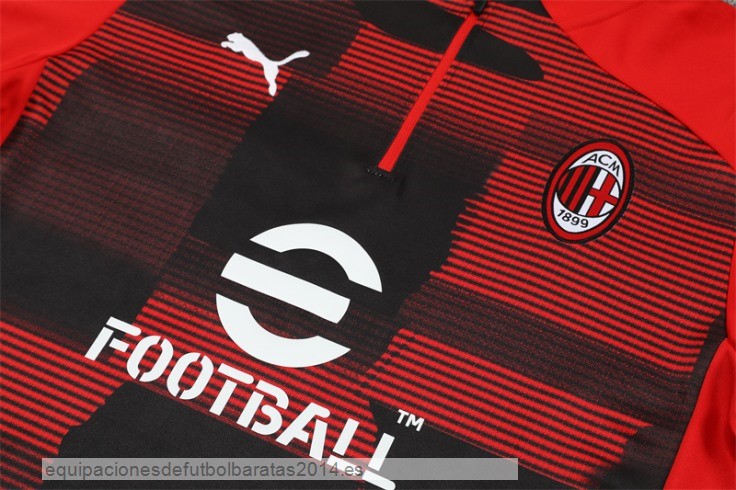 Nuevo Conjunto Completo Sudadera Entrenamiento AC Milan 24/25 Rojo Negro Baratas